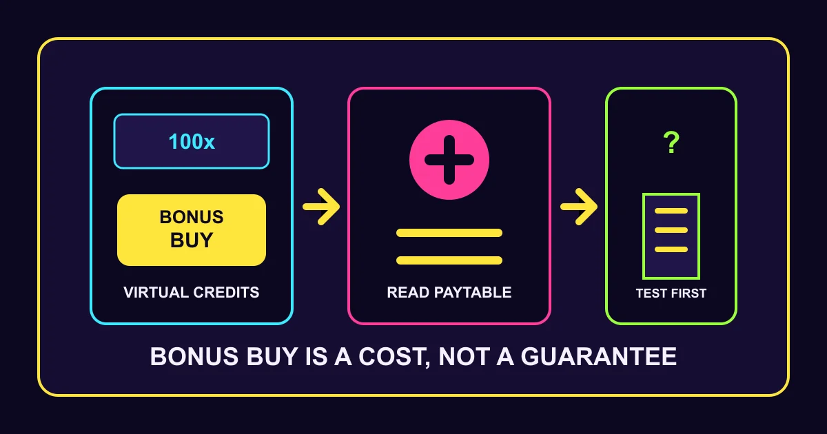 Illustration of testing Bonus Buy with demo credits
