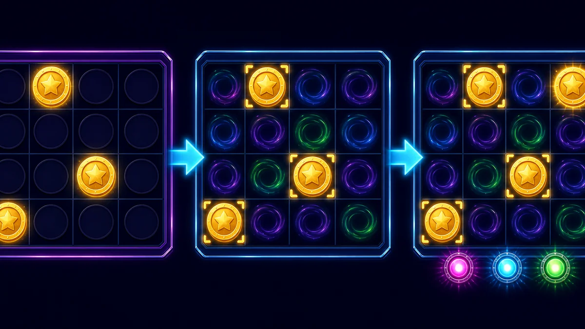 ลำดับเหรียญลง ถูกล็อก และได้ Respin ต่อใน Hold and Win