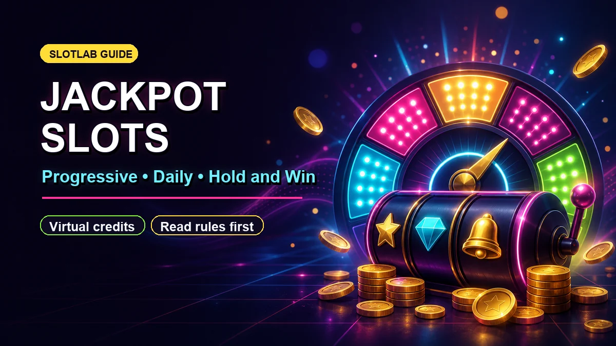 Featured image for a guide to jackpot slots, progressive jackpots, daily jackpots, and Hold and Win