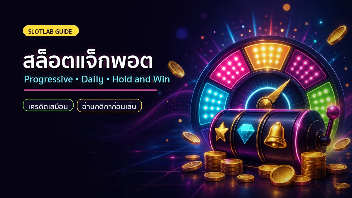 ภาพหน้าปกคู่มือสล็อตแจ็กพอต Progressive Daily Jackpot และ Hold and Win